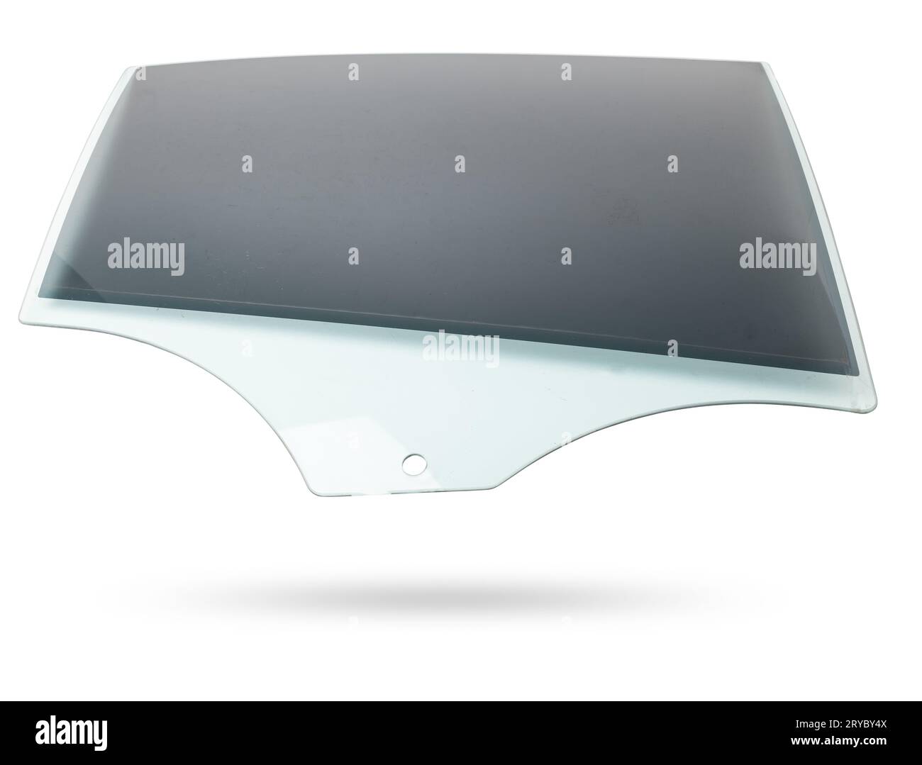 Car side glass with black tined film from the door for installation and