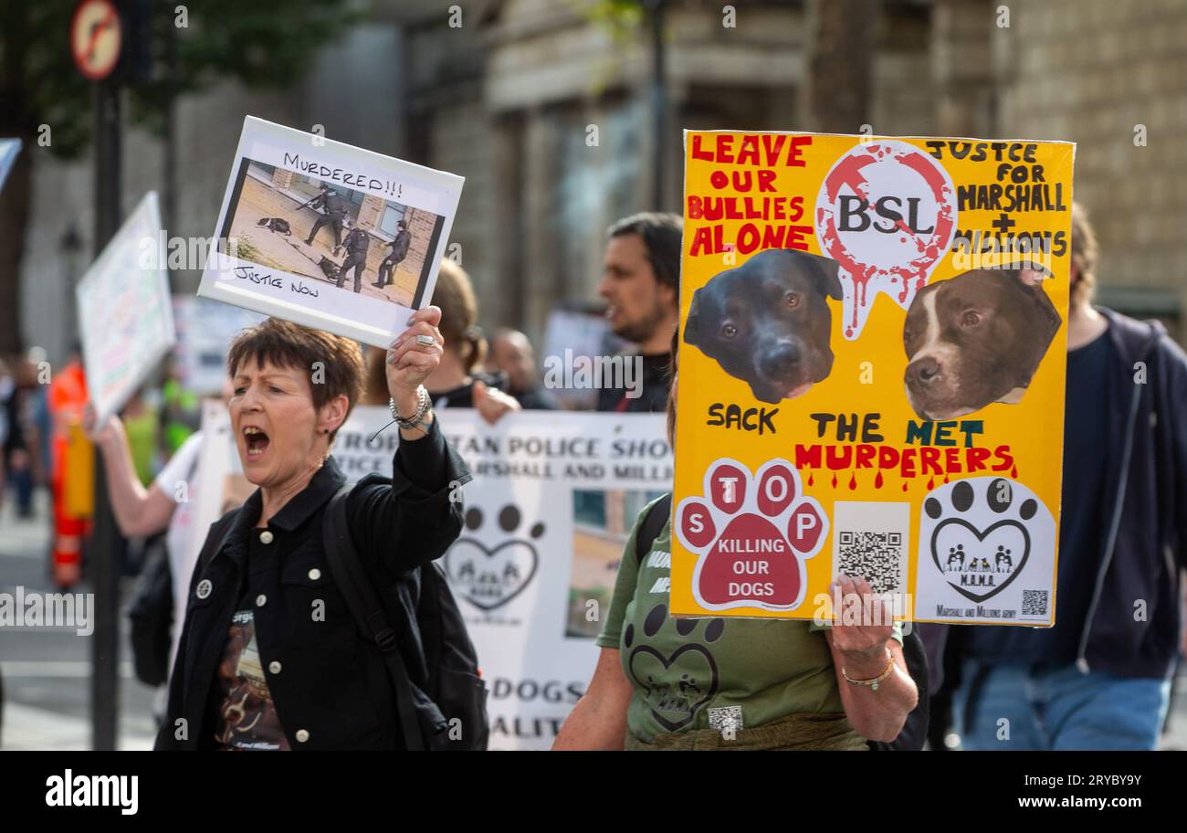 London, England, UK. 30th Sep, 2023. XL Bully owners stage protest ...