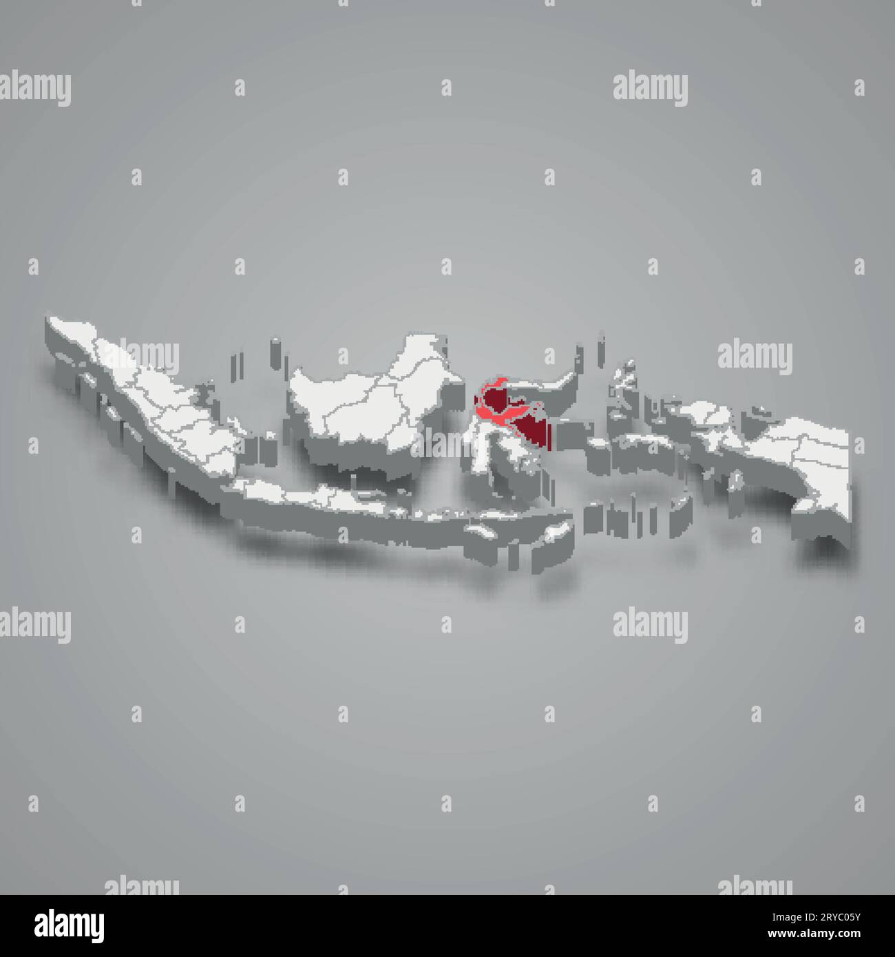 3d Isometric Map Of Sulawesi Is A Island Of Indonesia