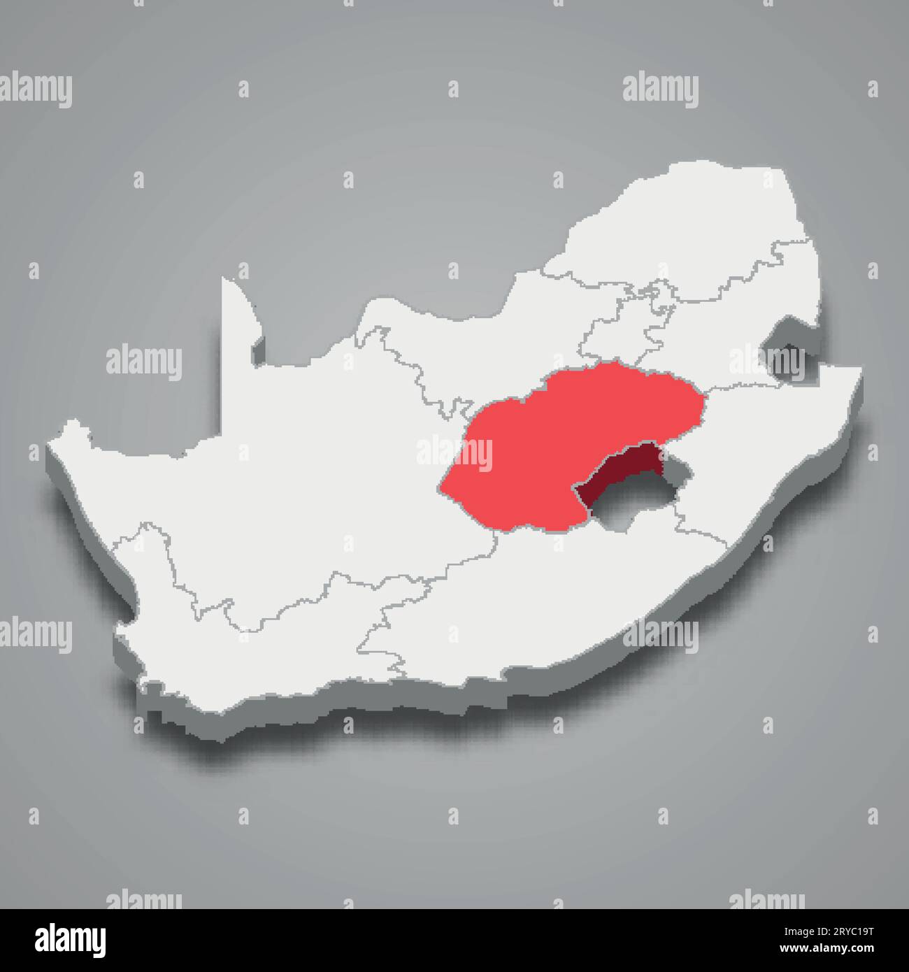 Isometric political map africa hi-res stock photography and images - Alamy