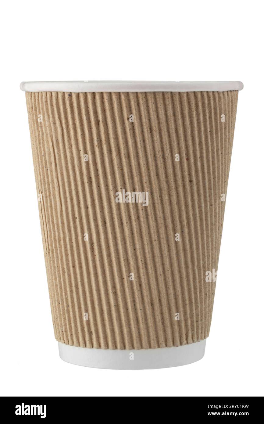 Disposable brown paper cup for drinks isolated on white background ...