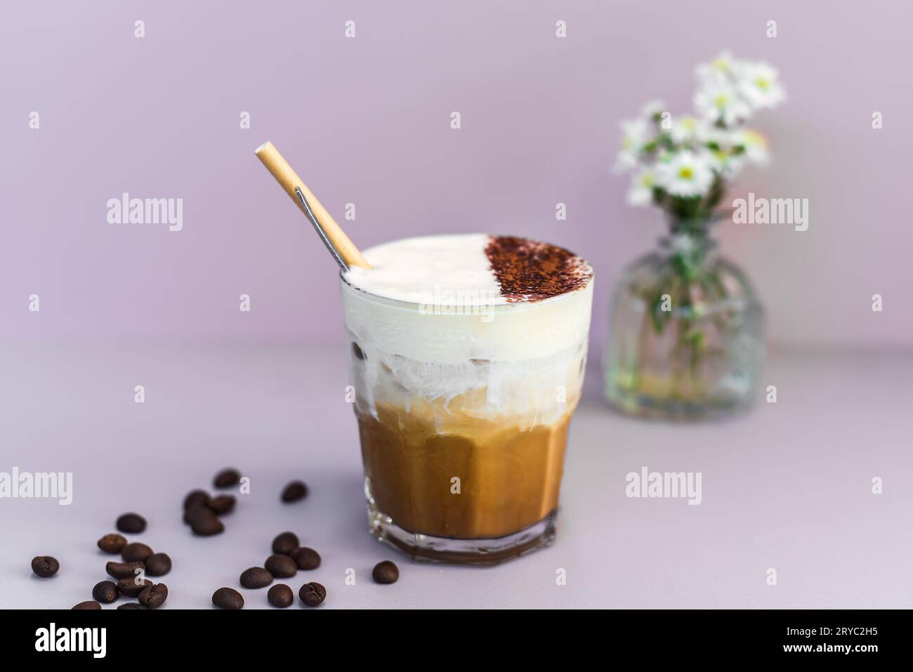 Vietnamese salted coffee with salty cheese cream (ca phe muoi) Stock Photo