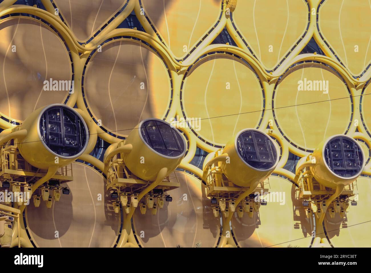 Professional light stage equipment for illuminative show. Stage open