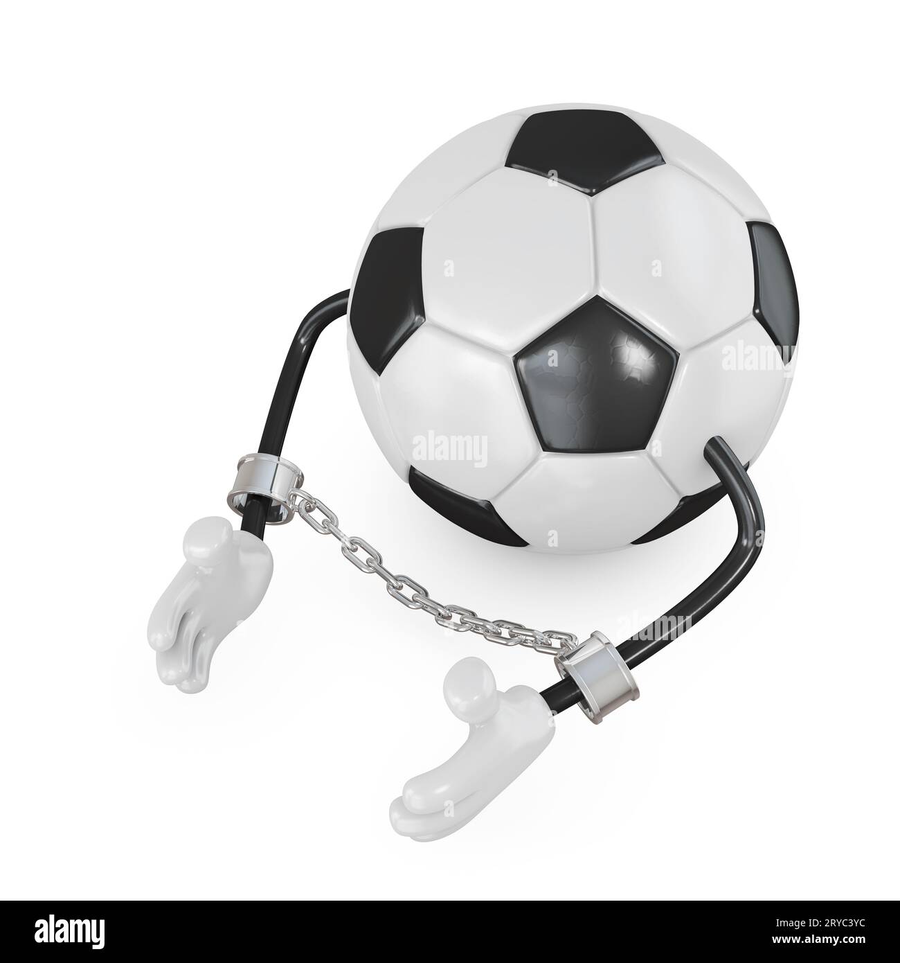 Ball in handcuffs Stock Photo