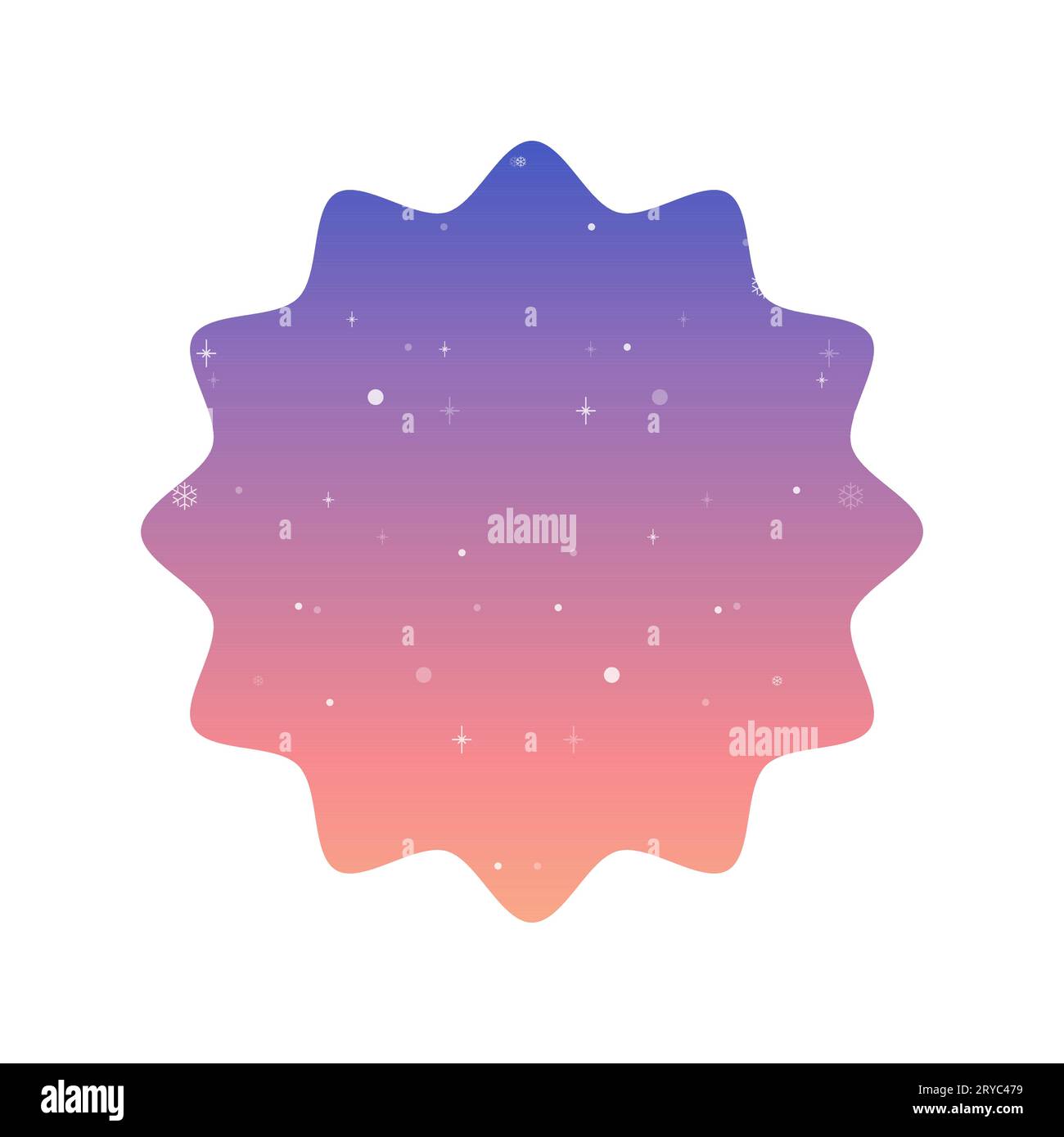 silhouette glittery star frame . Vector illustration gradient blue and pink Stock Vector