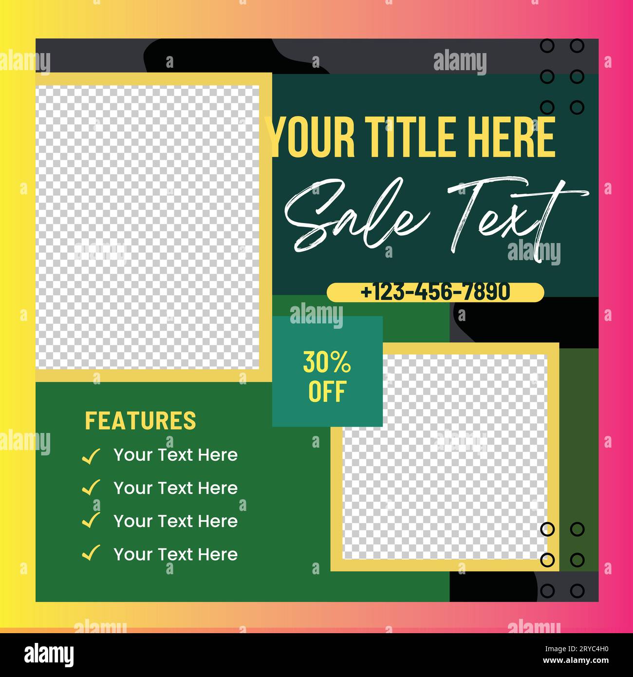 Editable square banners. Instagram post template design. Social Media ...