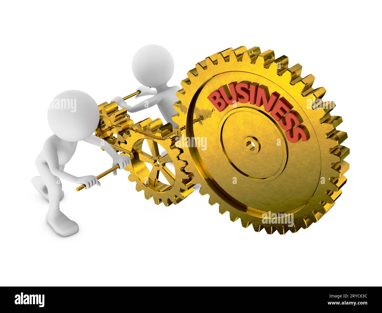 3d small people gears hi-res stock photography and images - Alamy