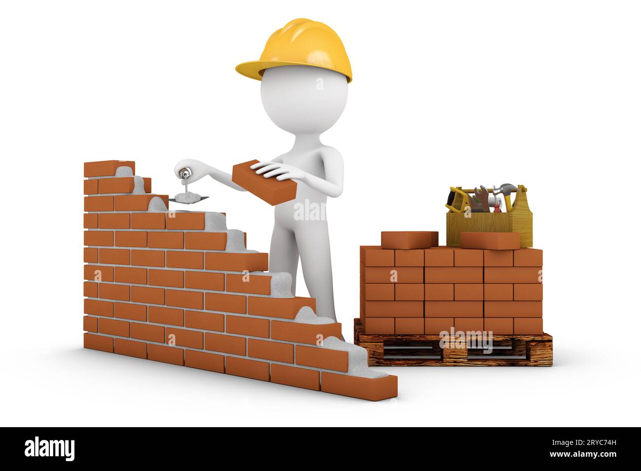 Man with a trowel Stock Photo Alamy