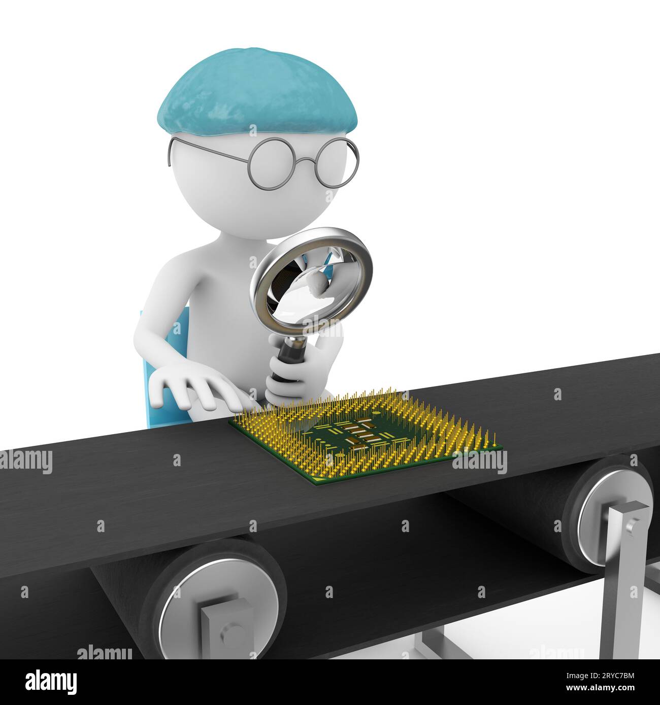 Chip on the assembly line Stock Photo