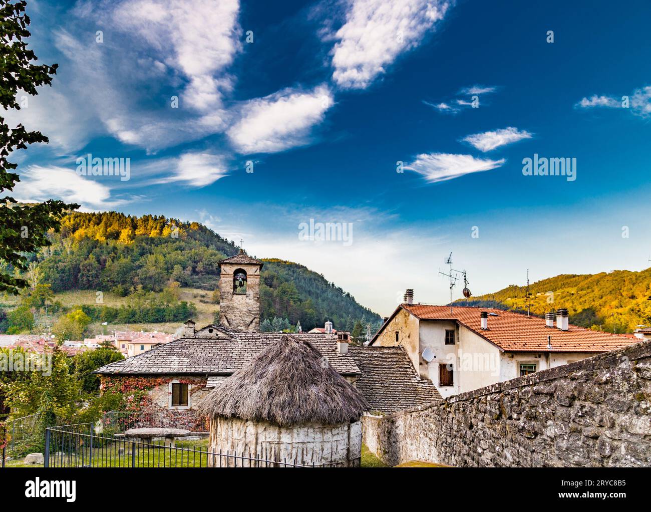 Mountain village in Tuscany Stock Photo - Alamy