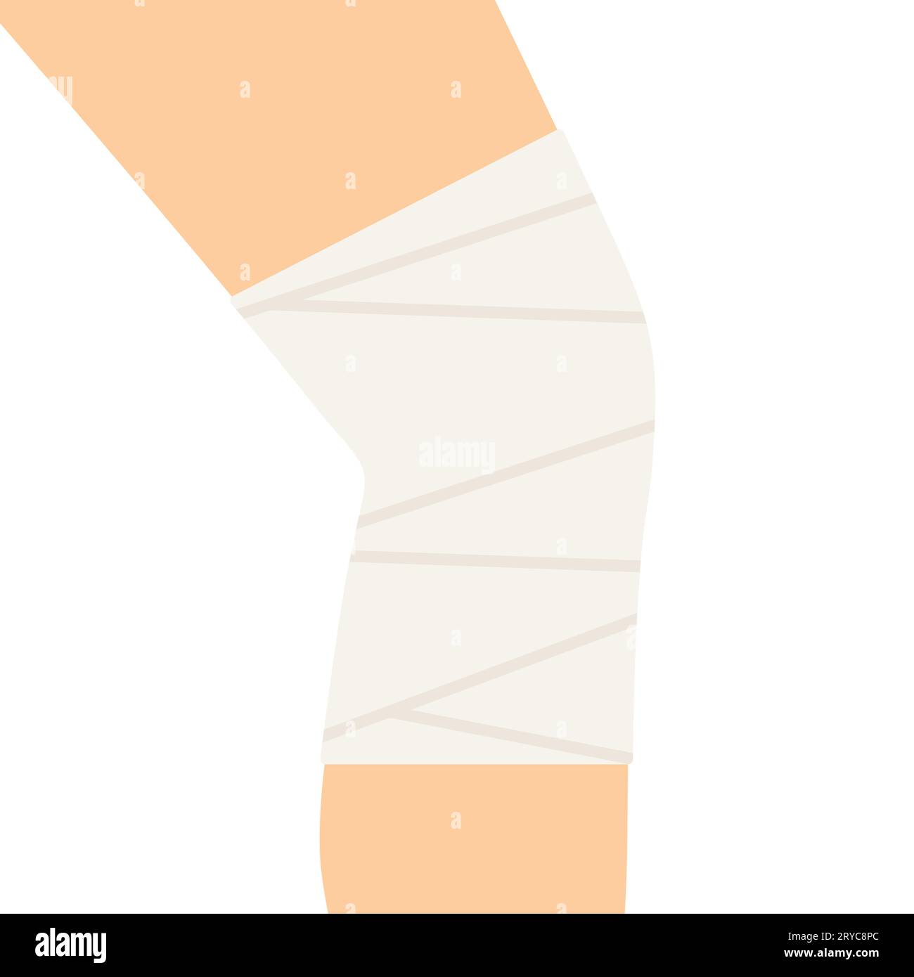 compression bandage wrapped around patient's knee vector illustration Stock Vector Image & Art