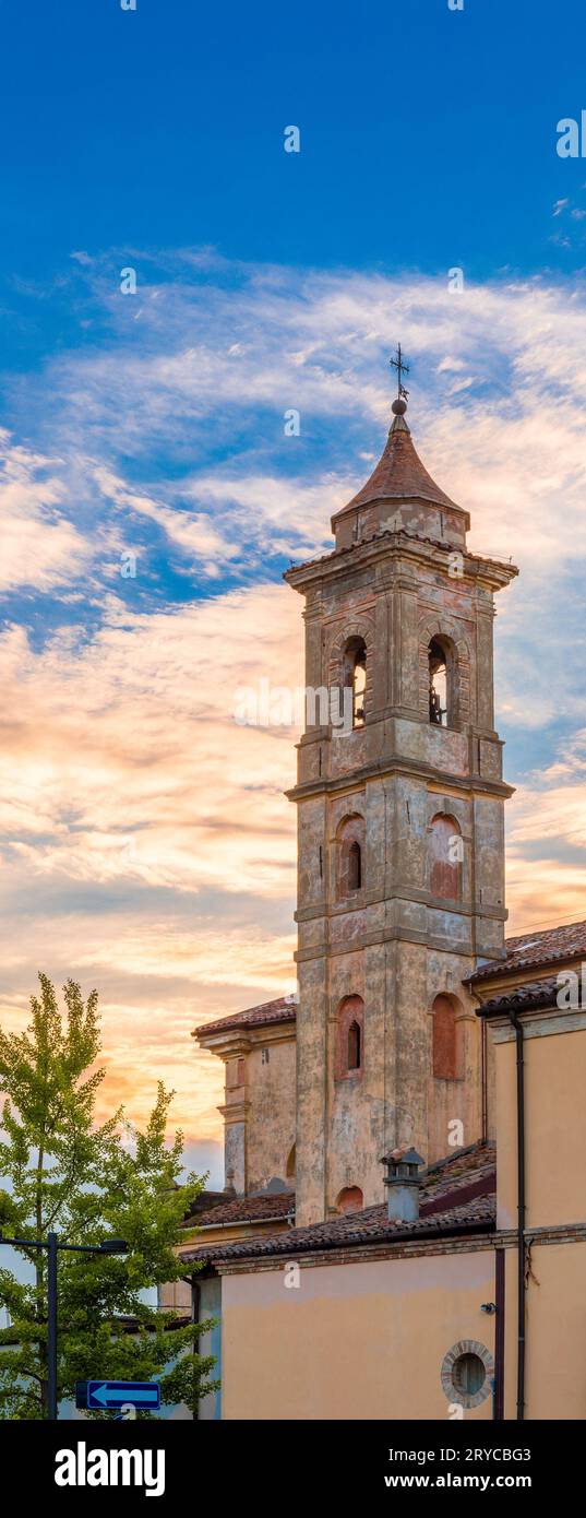 Ancient church tower Stock Photo