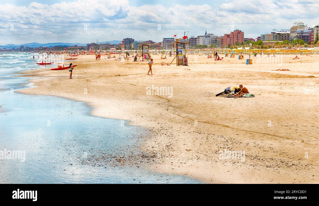Bathers in seaside resorts on the Adriatic Riviera Stock Photo - Alamy