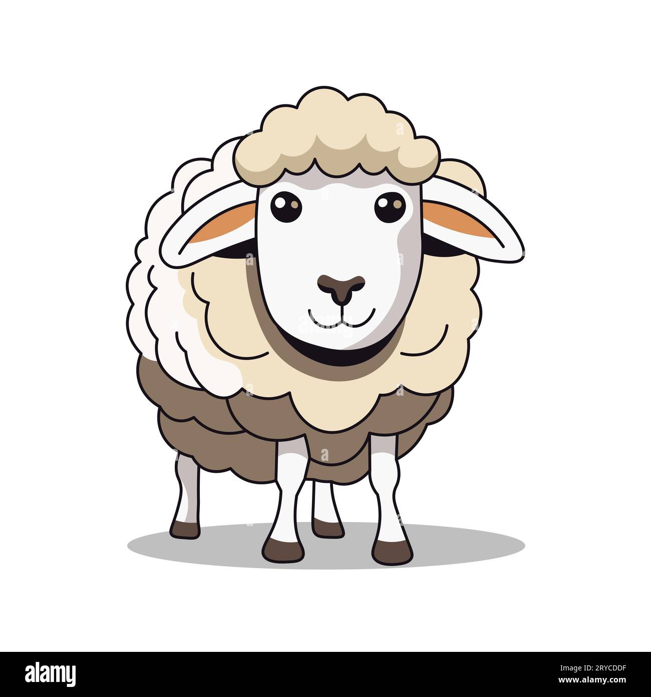 Cute cartoon sheep, pet. Vector illustration Stock Vector Image & Art ...