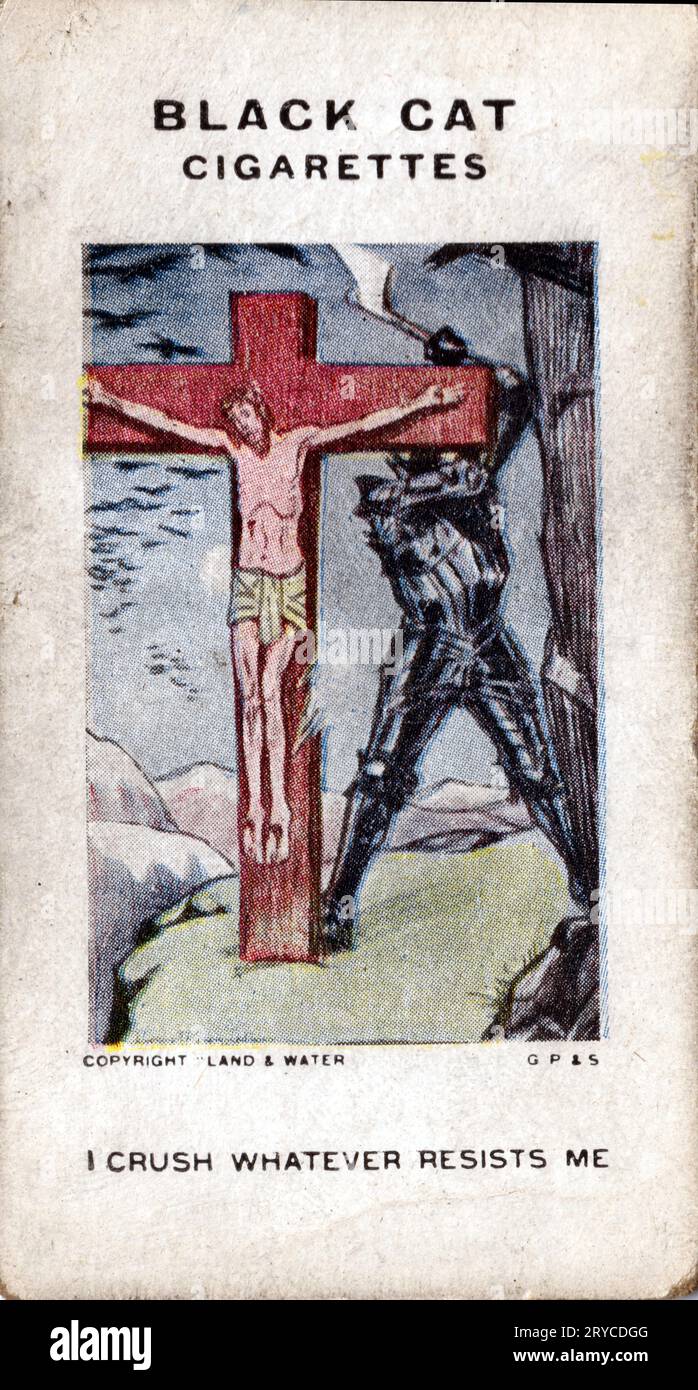 I Crush Whatever Resists Me - Carreras Black Cat Cigarette Cards Stock  Photo