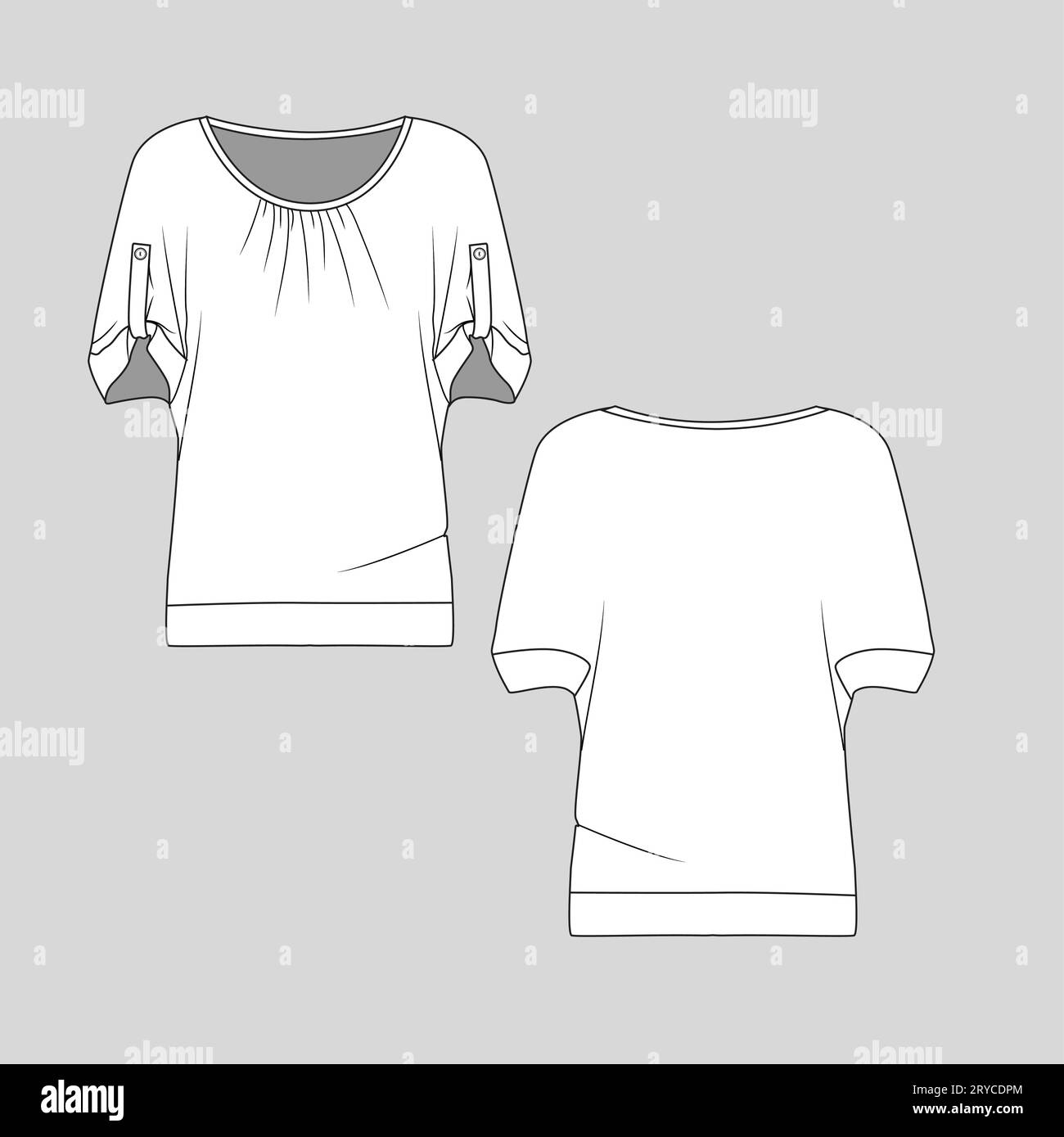 TD LINEN JERSEY DOUBLE V RAGLAN FLUTTER SLEEVE TEE TD LINEN JERSEY DOUBLE V RAGLAN FLUTTER SLEEVE TEE