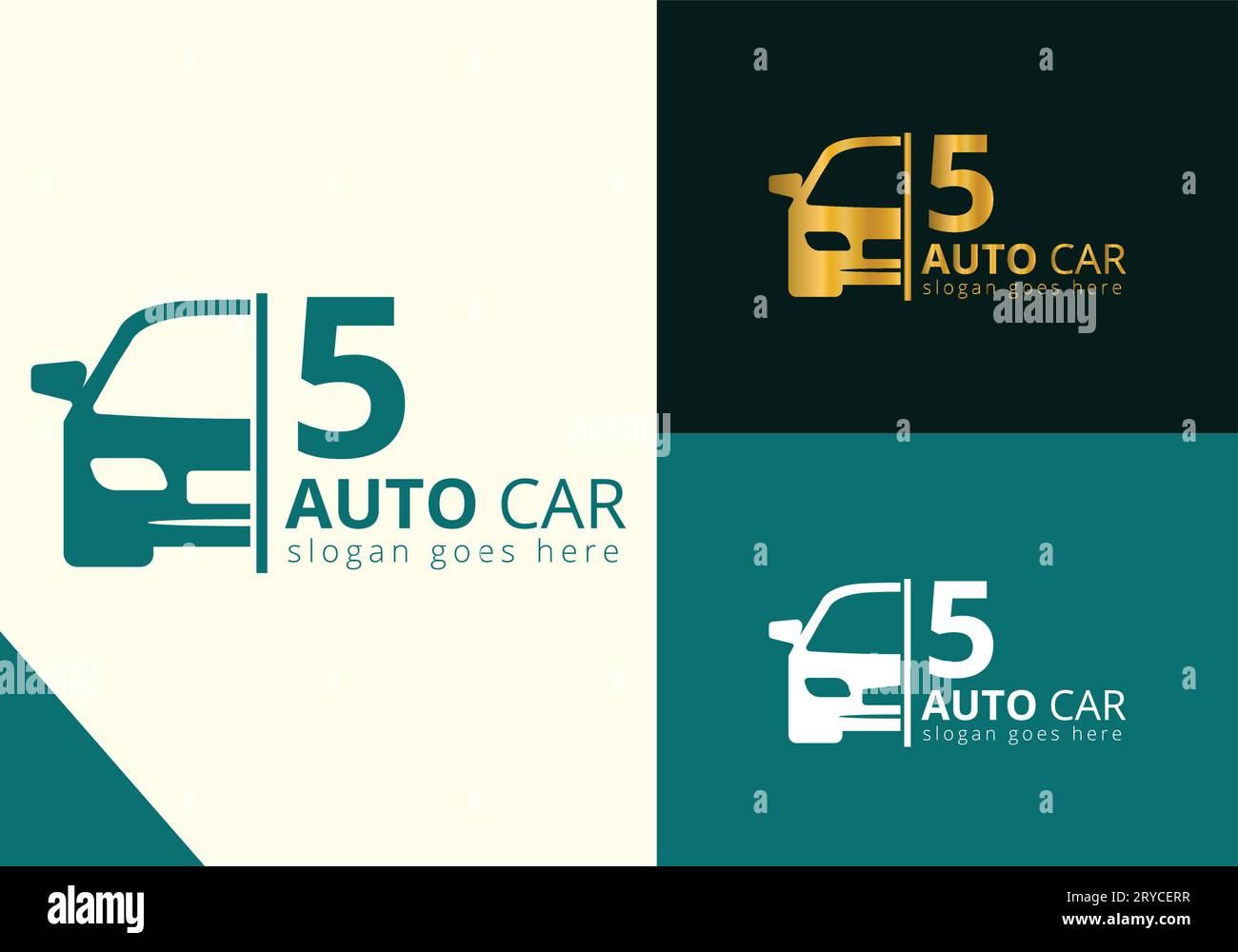 Letter 5 Car Logo Design Template Inspiration, Vector Illustration Stock Vector