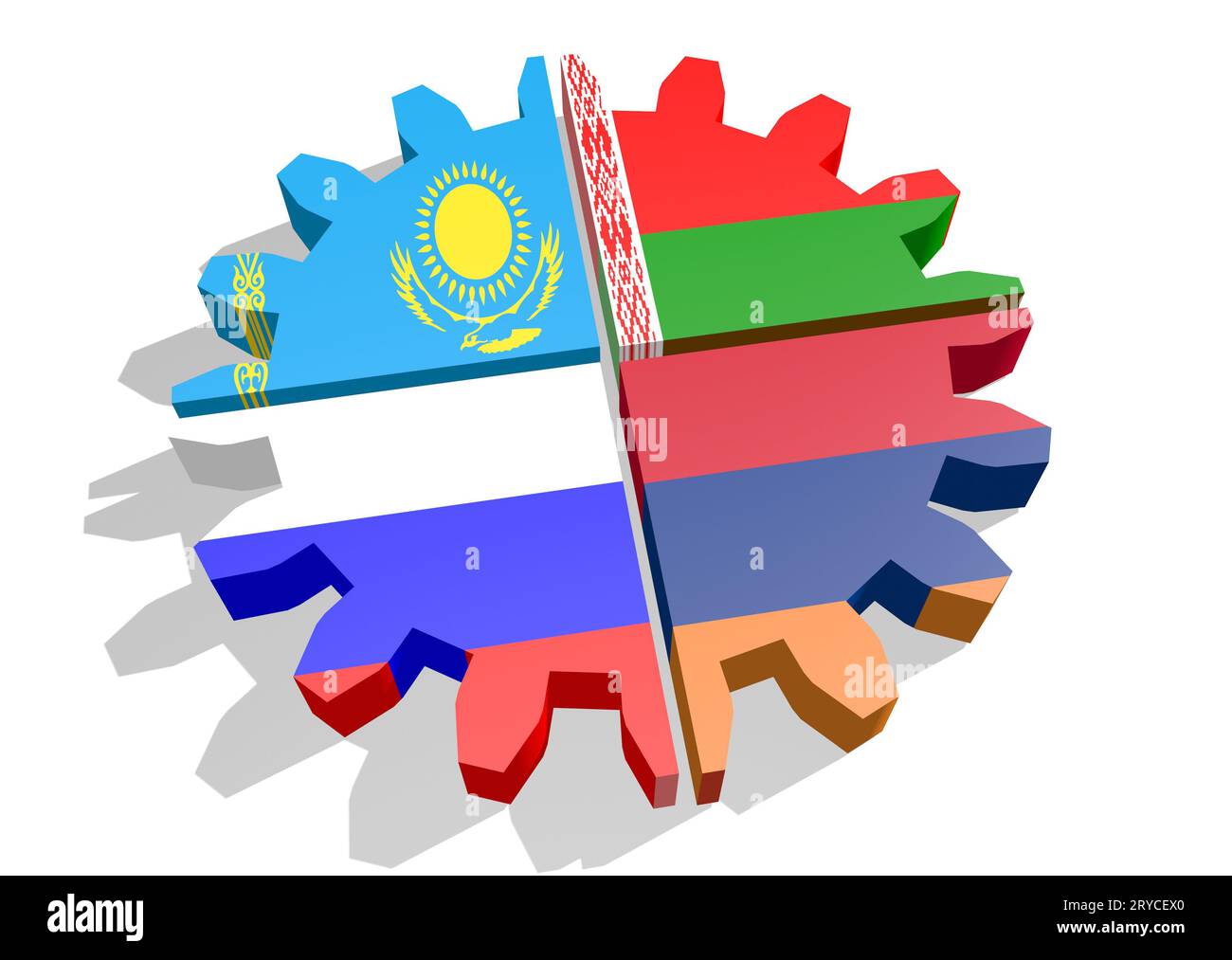 Eaeu members national flags Stock Photo - Alamy