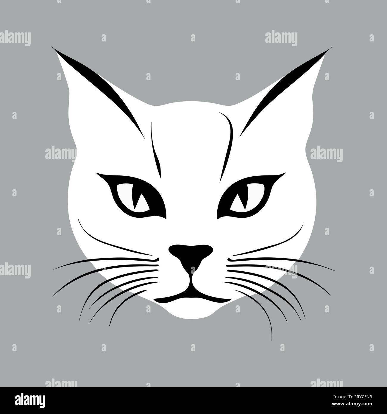 Pet dog and cat faces in profile concept icon Stock Photo - Alamy