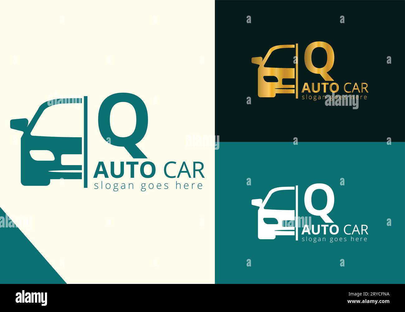 Letter Q Car Logo Design Template Inspiration, Vector Illustration