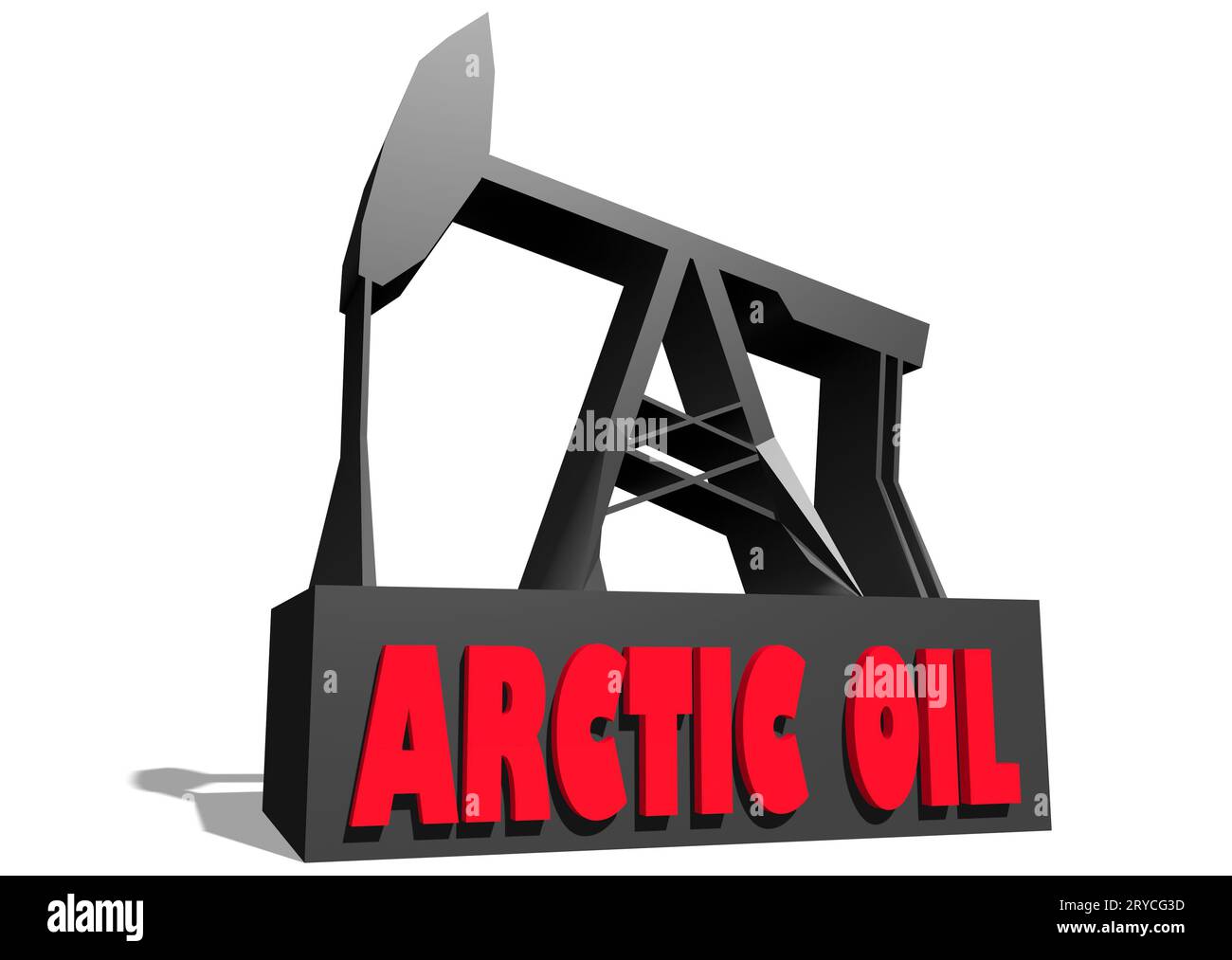 Oil pump and Arctic crude oil name Stock Photo