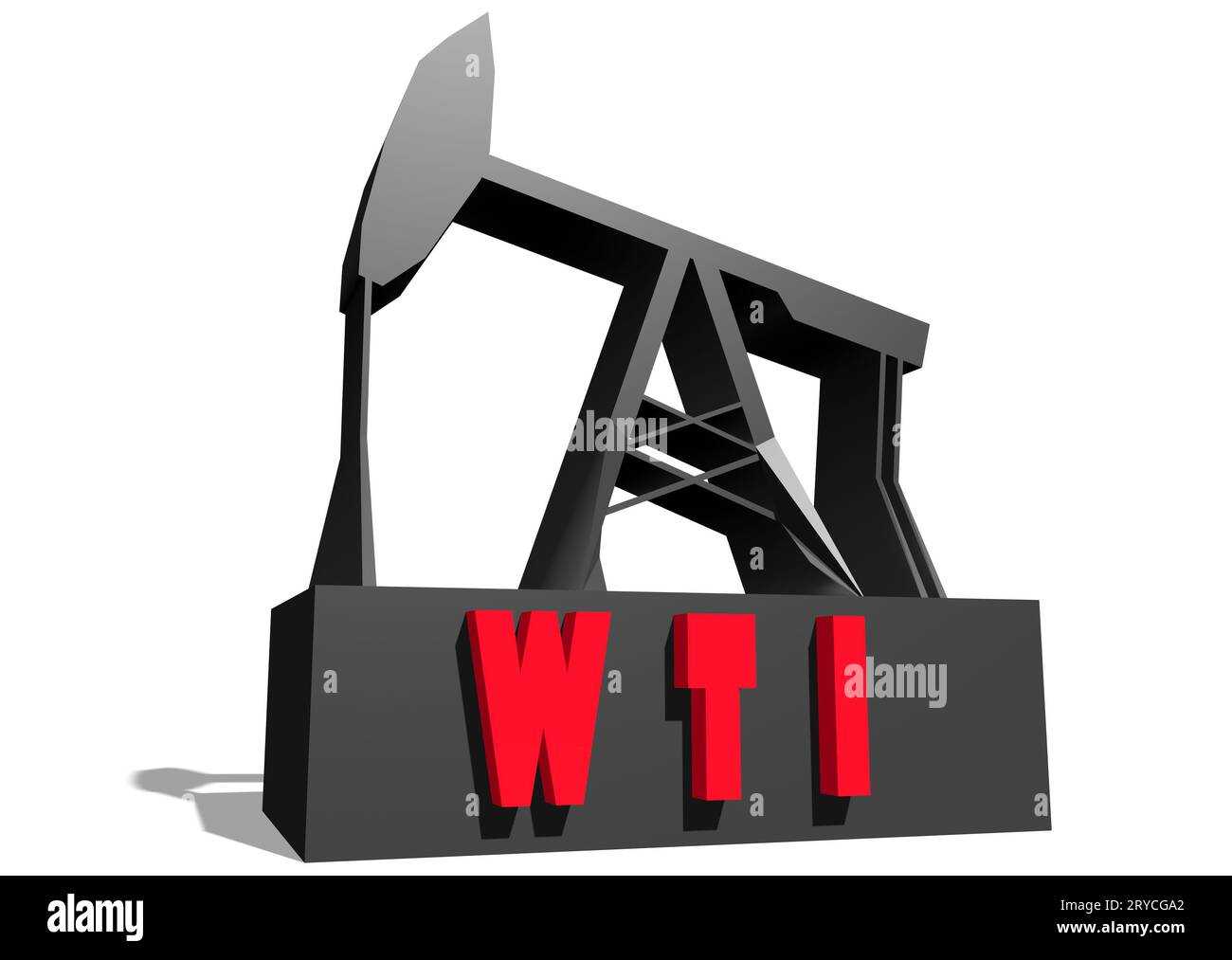 Oil pump and WTI crude oil name Stock Photo