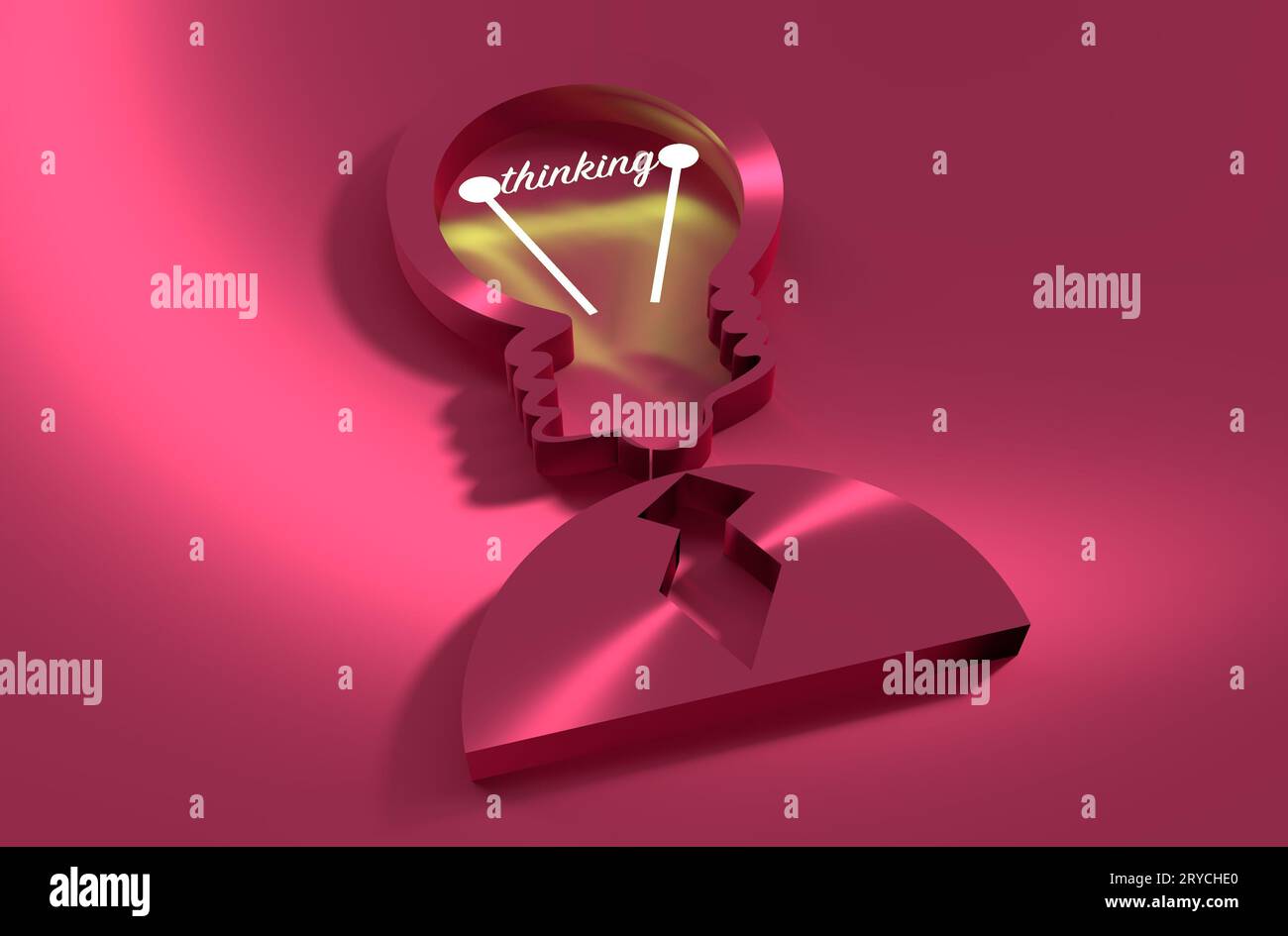 Lamp head businessman 3d icon. Illustration of brainwork, idea