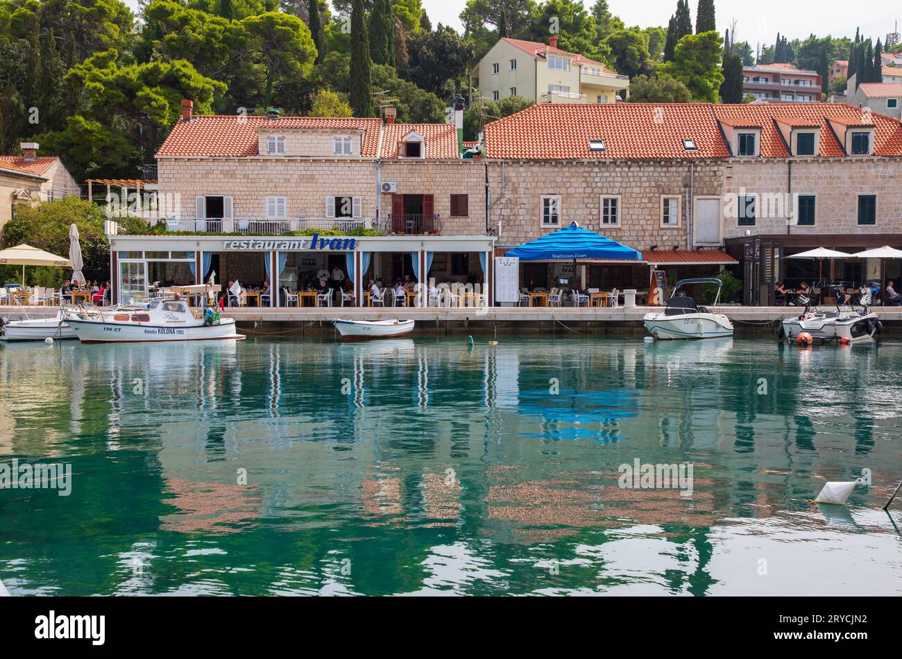 CAVTAT, CROATIA - SEPETMEBER 19th, 2023: coastal town in the southern Konavle region of Croatia is a beautiful holiday destination near Dubrovnik Stock Photo