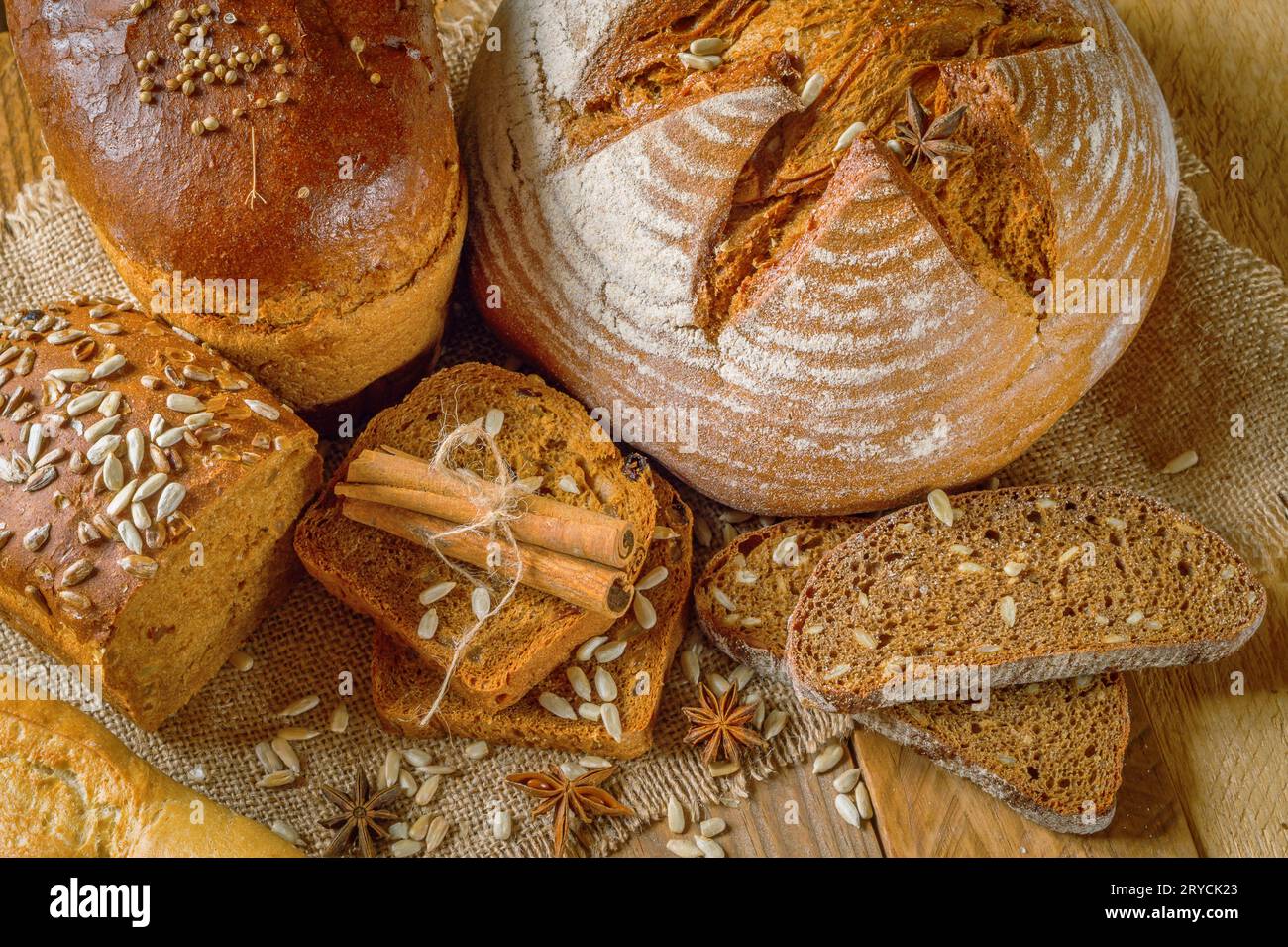 Injun Bread Sliced grain bread sunflower hi-res stock photography and images - Alamy