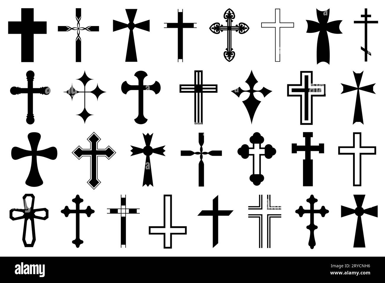 Illustration of different crosses isolated on white Stock Photo - Alamy