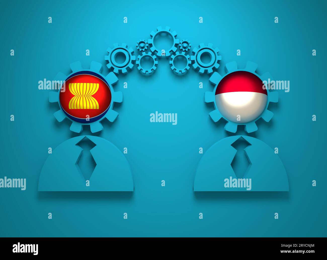 Politic and economic relationship between ASEAN and Indonesia Stock Photo