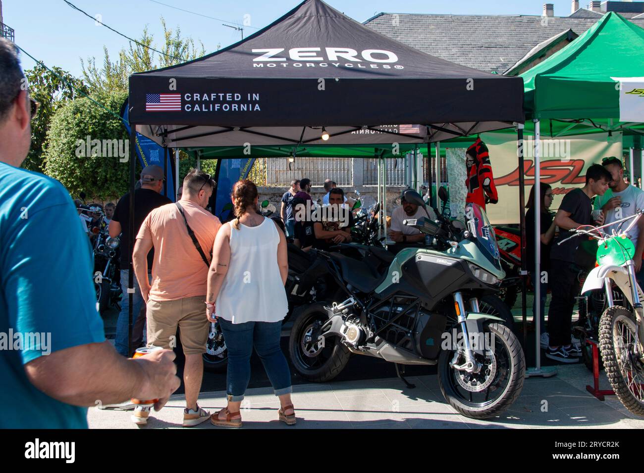 1st Alpedrete biker concentration 'AD PETRUM' Where motorcycles, music concerts and people enjoying the biker atmosphere have been seen. Stock Photo