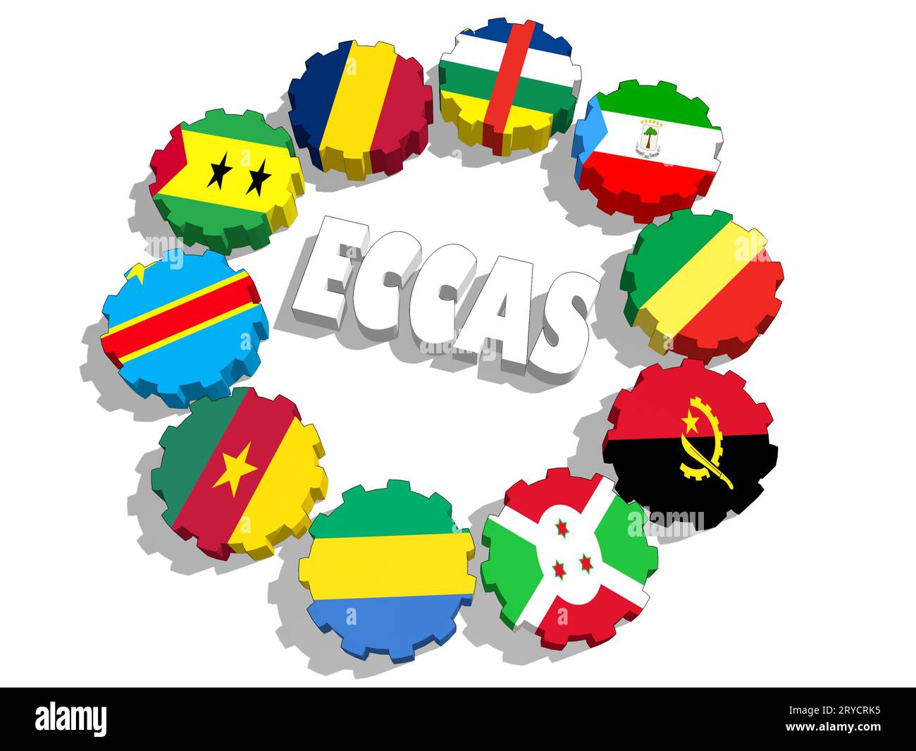 Economic Community of Central African States members Stock Photo