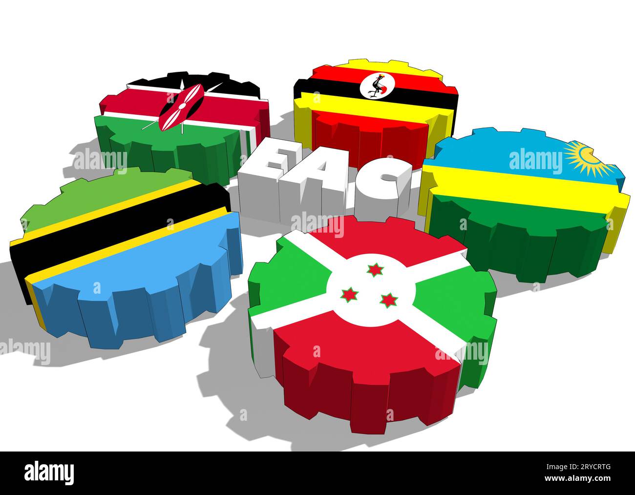 East African Community members national flags Stock Photo Alamy