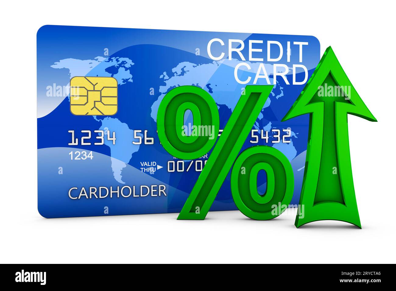 Arrow and credit card Stock Photo