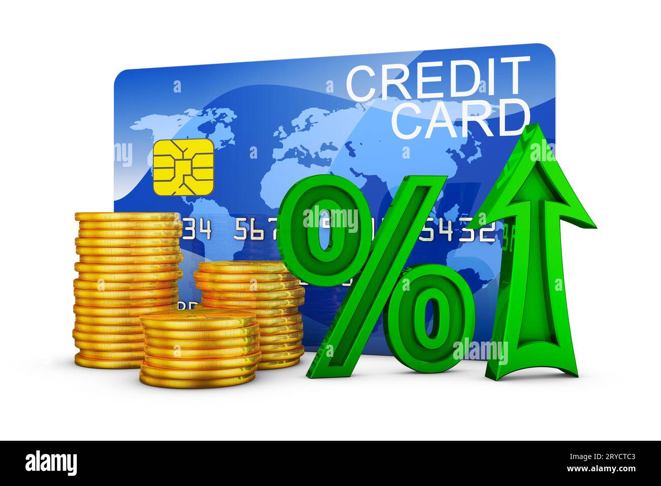 Arrow and credit card Stock Photo