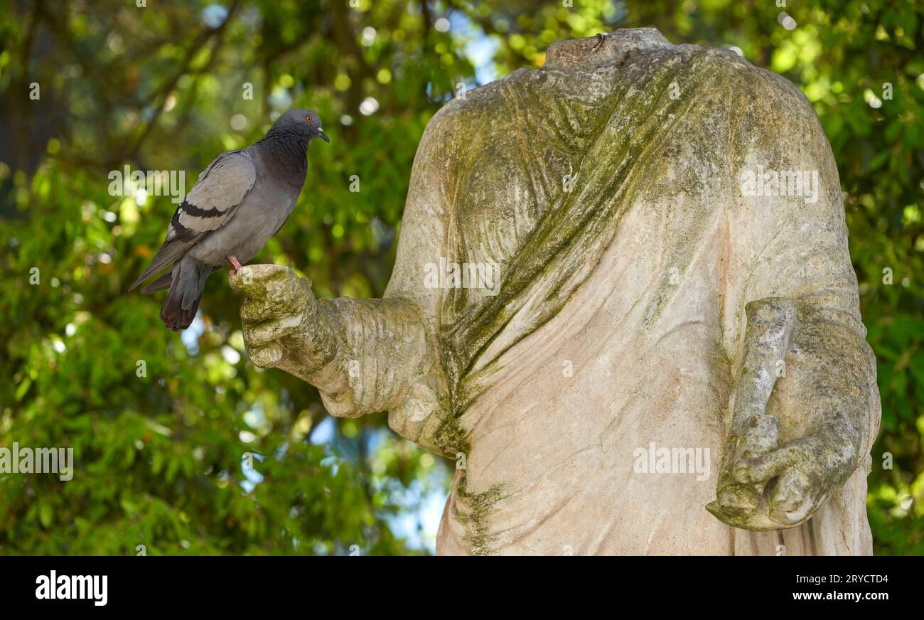 In the park of Villa Borghese on a sunny day, Rome Stock Photo