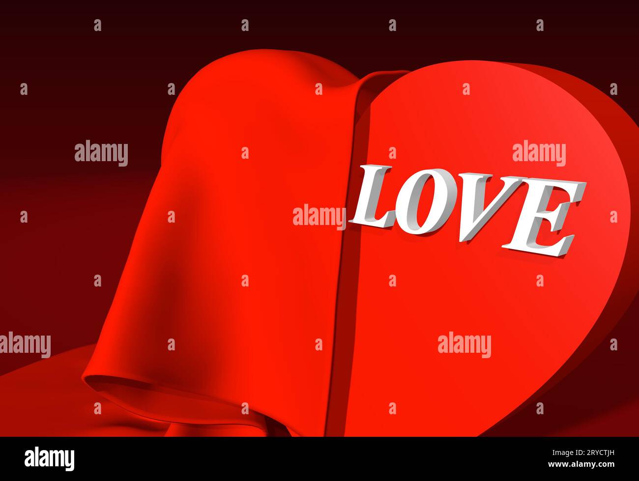 Love word and heart covered by cloth Stock Photo Alamy