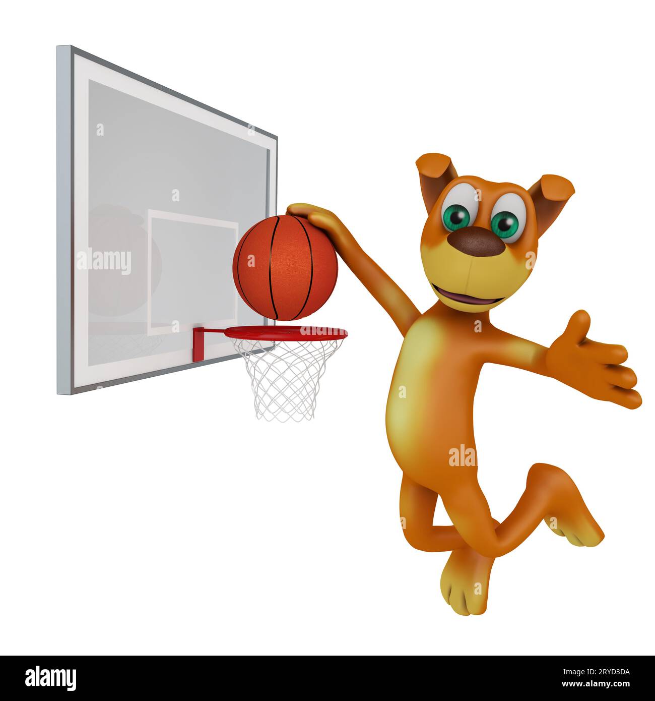Dog playing in basketball Stock Photo Alamy