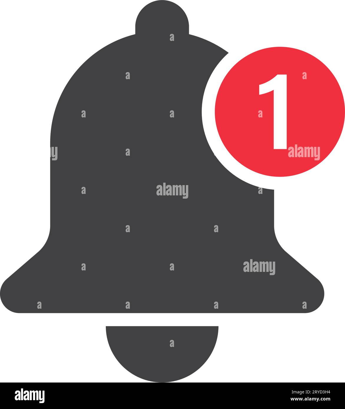 Notification bell icon in flat style. Incoming inbox message vector ...
