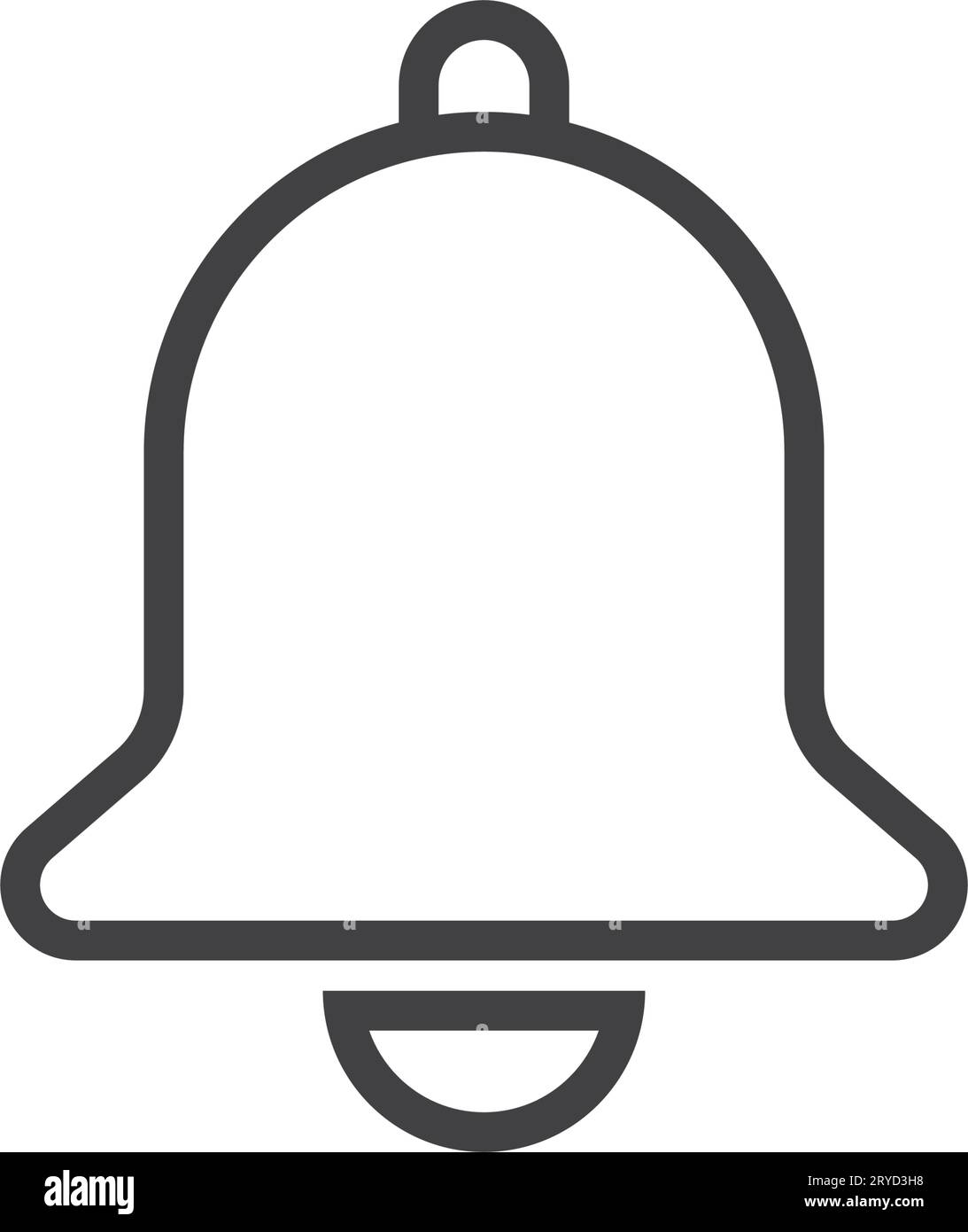 Notification bell icon in flat style. Incoming inbox message vector ...