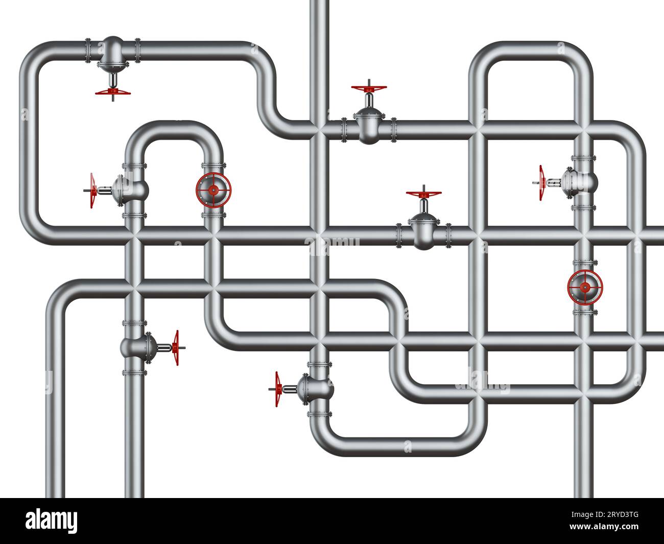 3d render steel pipes Cut Out Stock Images & Pictures - Alamy