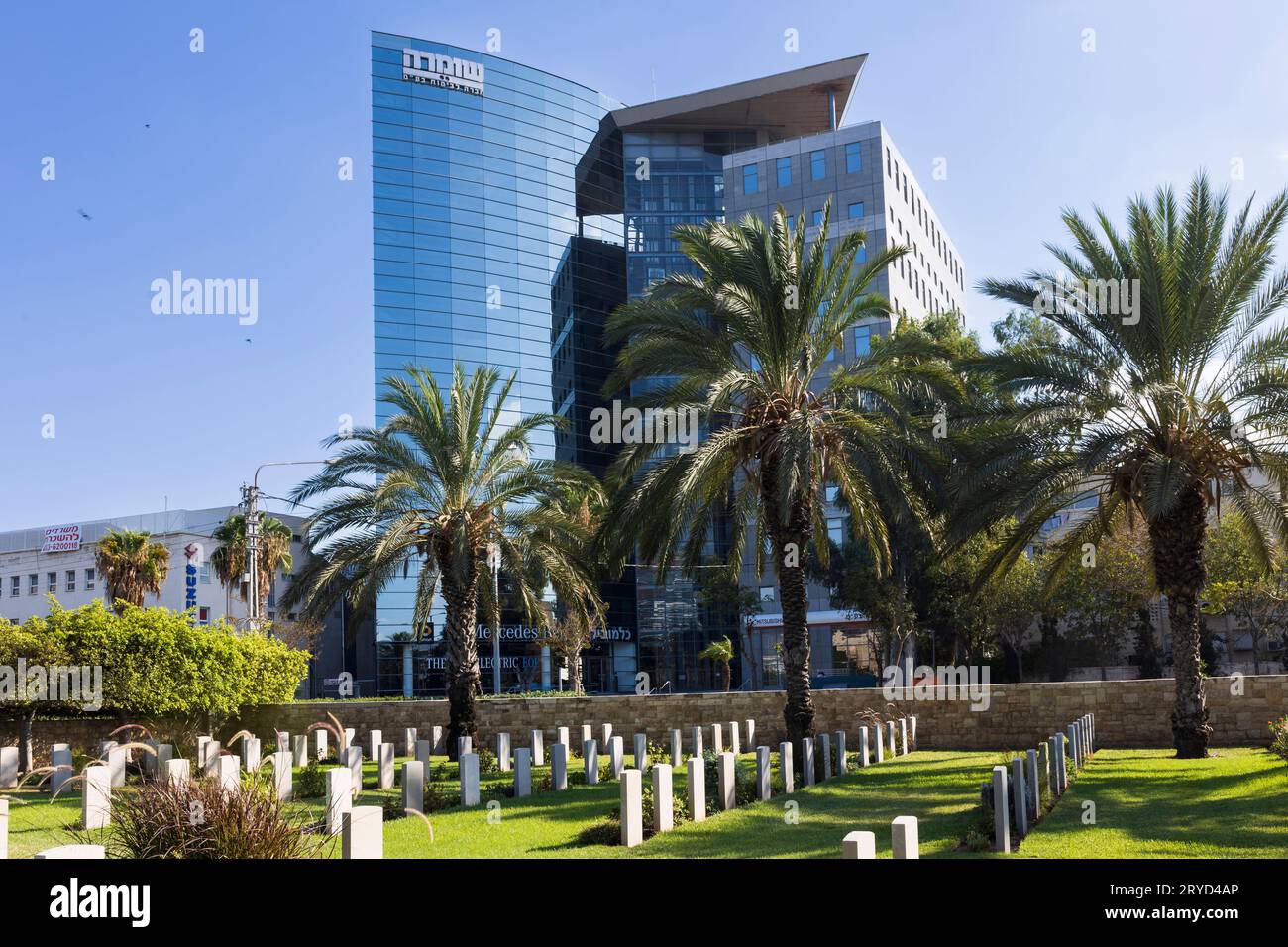 Haifa, Israel - 20 July 2023, A monument for soldiers who died during the British mandate (1918-1948) British military cemetery where Indian soldiers Stock Photo