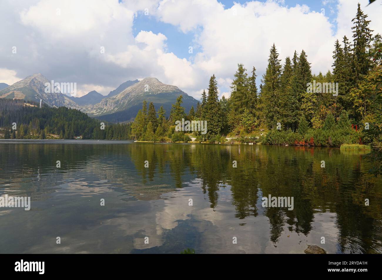 Beautiful landscape with mountain lake and forest Stock Photo - Alamy