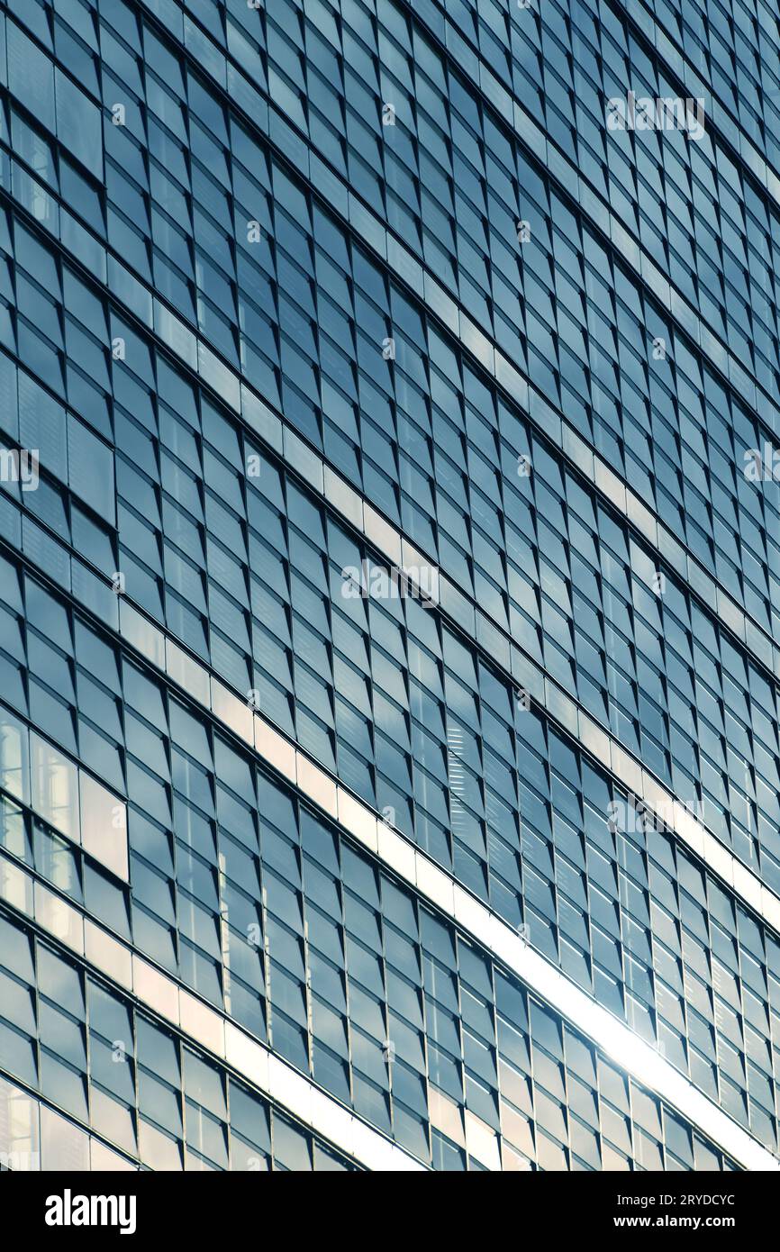 Modern business office building blue glass windows Stock Photo