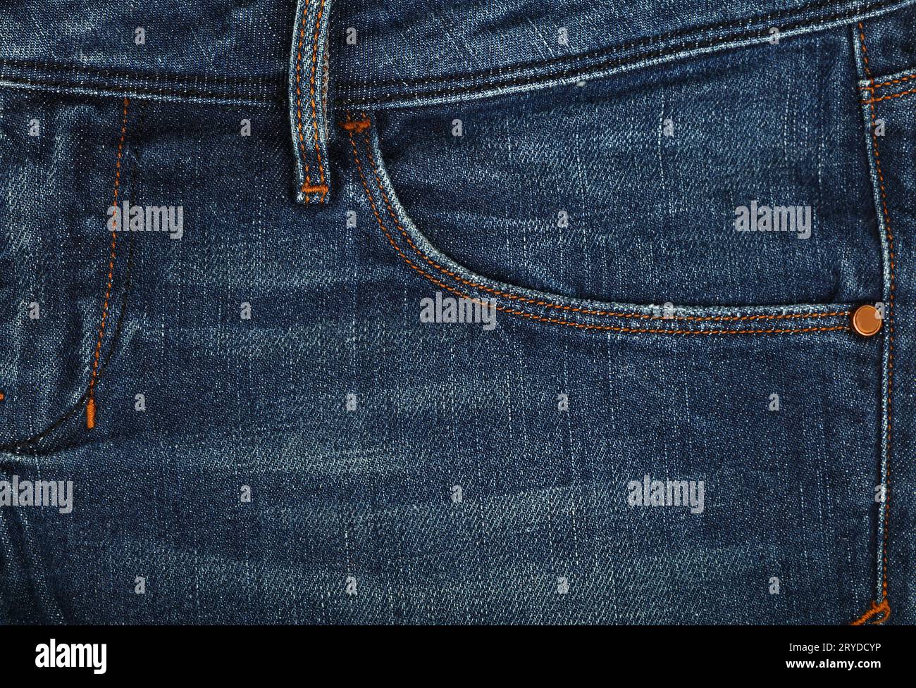 Denim jeans pocket stitching hi-res stock photography and