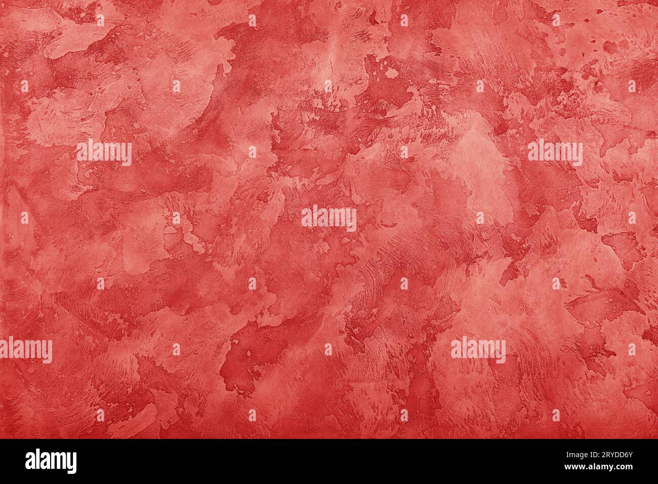 Grunge red painted plaster wall background Stock Photo