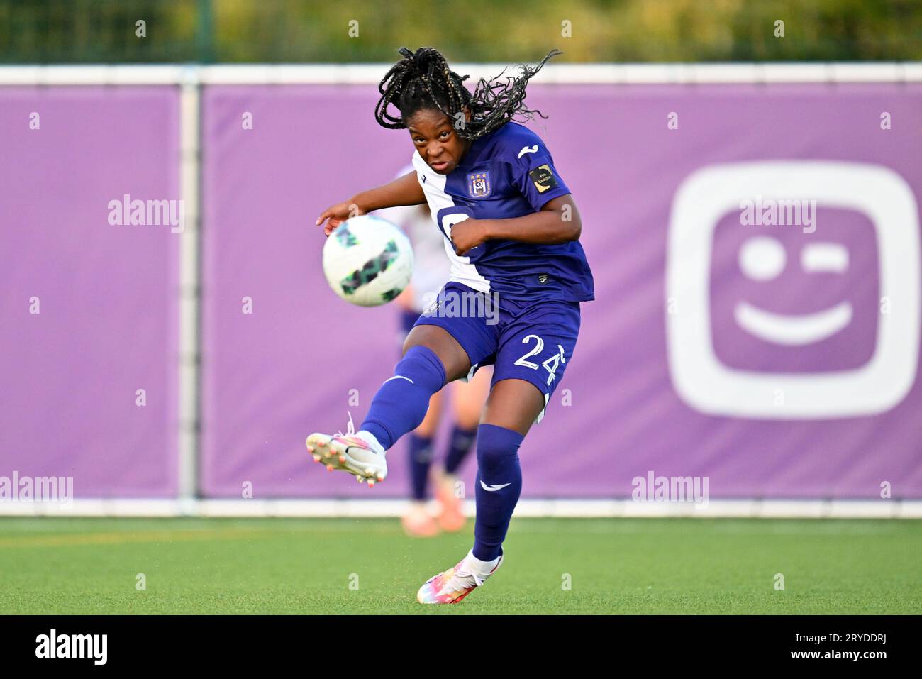 Esther Buabadi (24) of Anderlecht pictured fighting for the ball