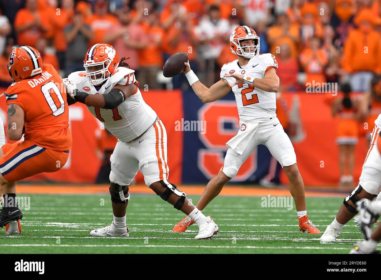 Clemson quarterback Cade Klubnik (2) throws a pass during the first ...
