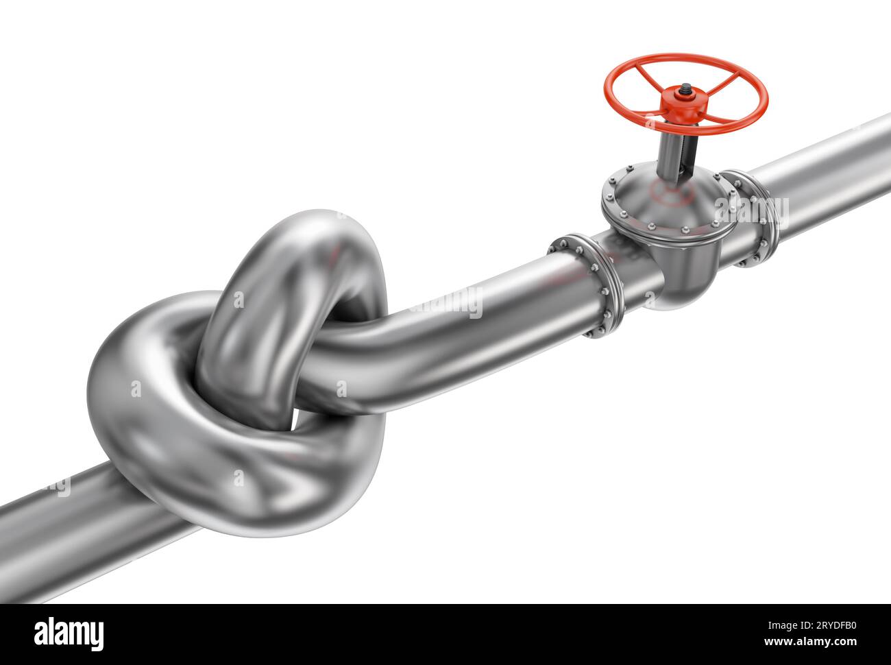 Knot and valve Stock Photo